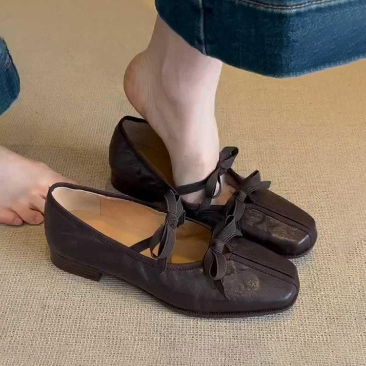 Damen elegante Ballerinas mit modischem Schleifenakzent und komfortablem Fußbett EB
