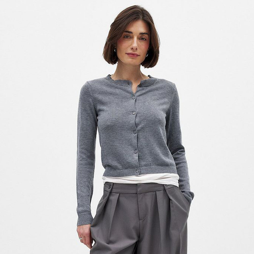 Damen Feiner Strickcardigan mit Knopfleiste und tailliertem Schnitt EB