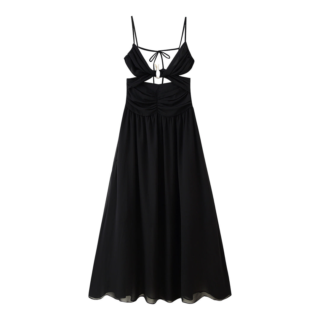 Damen Maxikleid mit verspieltem Rüschendesign und elegantem Rückenausschnitt EB