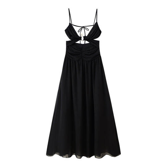 Damen Maxikleid mit verspieltem Rüschendesign und elegantem Rückenausschnitt EB