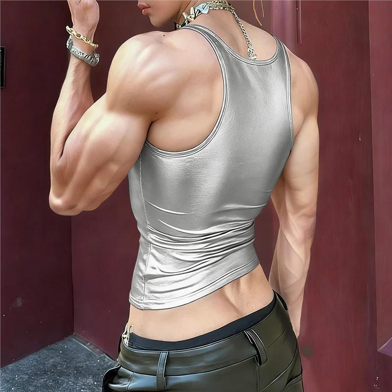 Damen nan tailliertes Glanz-Tanktop mit Racerback und feiner Nahtverarbeitung EB