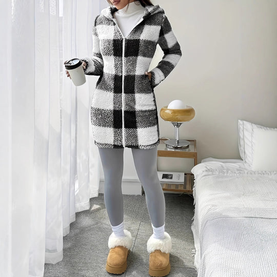 Damen Leopardenmuster Plüschjacke EB