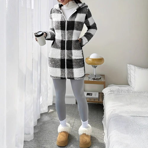 Damen Leopardenmuster Plüschjacke EB