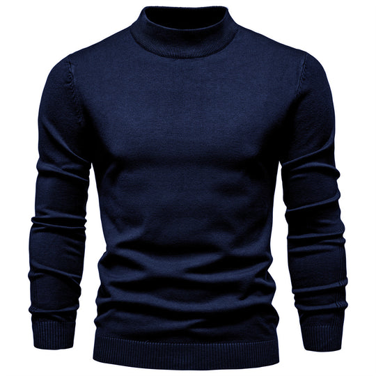 Herren Rollkragenpullover aus weichem Strickmaterial mit feiner Rippstruktur EB