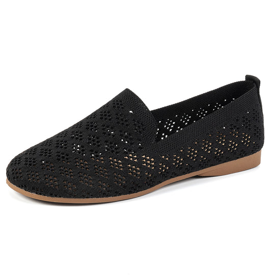 Damen Atmungsaktive Slip-On Ballerinas mit perforiertem Obermaterial EB