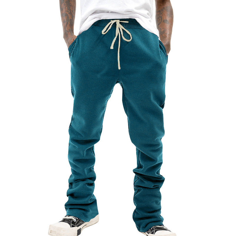 Herren nan lockere Sweatpants mit elastischem Komfortbund, Kordelzug, Fleece-Innenfutter und geradem Bein EB