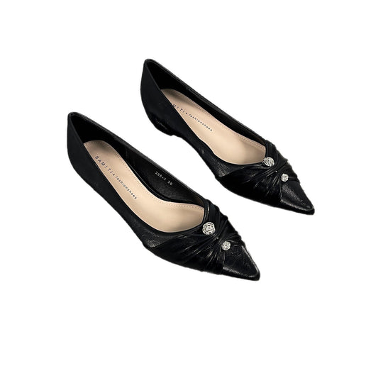 Damen elegante spitze Ballerinas mit kunstvollem Schleifenakzent EB