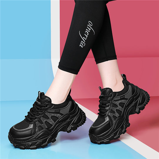 Damen Sportliche Chunky Sneakers mit atmungsaktivem Obermaterial und rutschfester Sohle EB