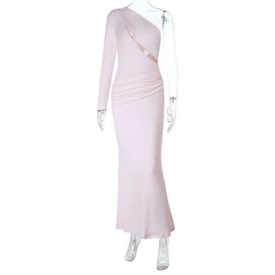 Damen Elegantes Maxikleid mit asymmetrischem Schnitt und raffiniertem Cut-Out EB