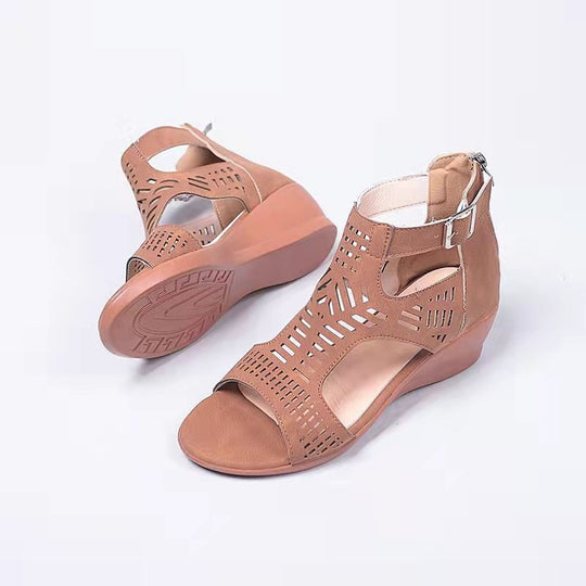 Damen Wedge-Sandalen mit modischem Cut-Out-Design und rutschfester Sohle EB