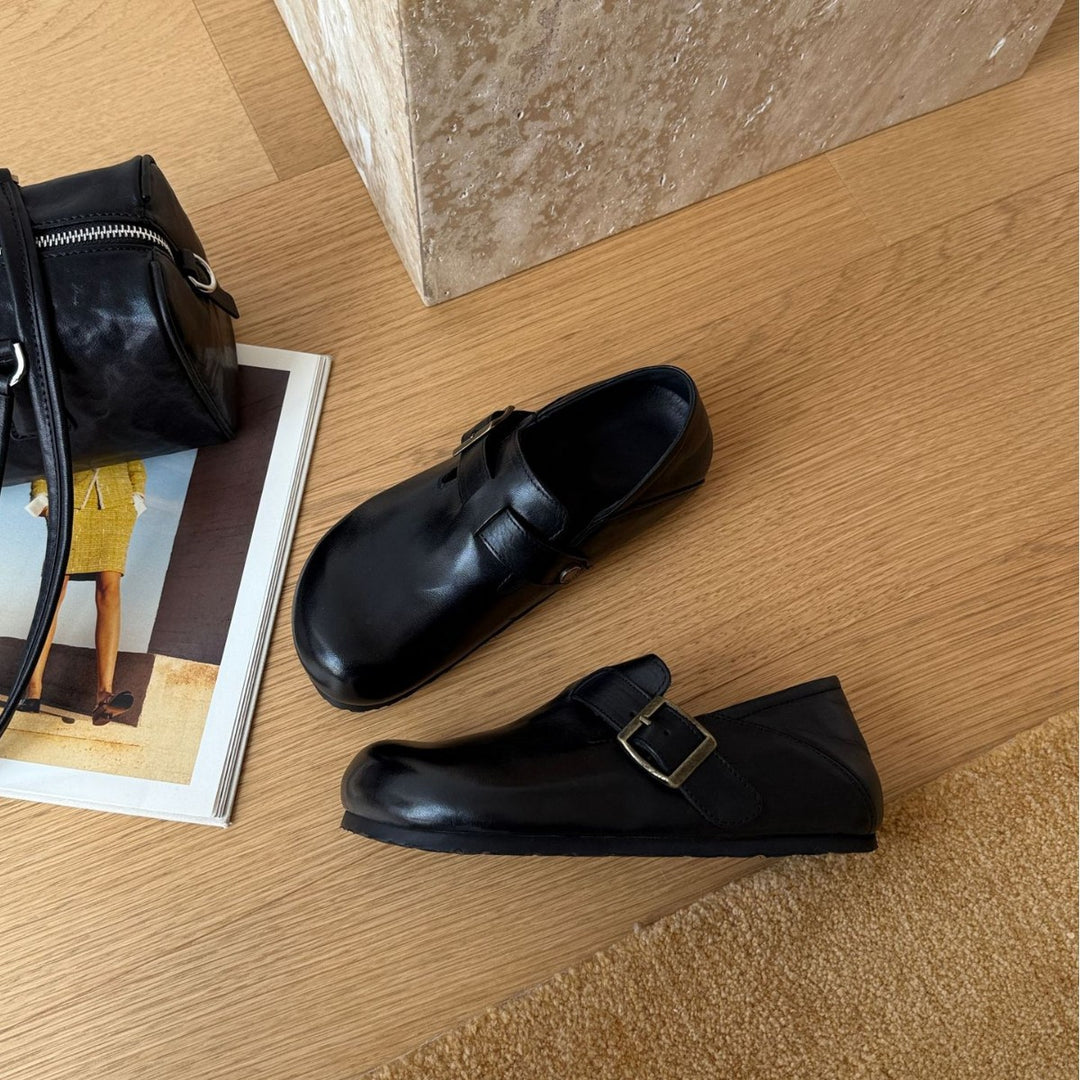 Damen Mokassins mit elegantem Riemendesign aus hochwertigem Leder EB