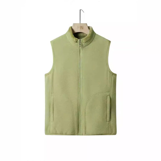 Damen kuschelige Sherpa-Fleeceweste mit hohem Stehkragen, durchgehendem Reißverschluss und verdeckten Eingrifftaschen EB