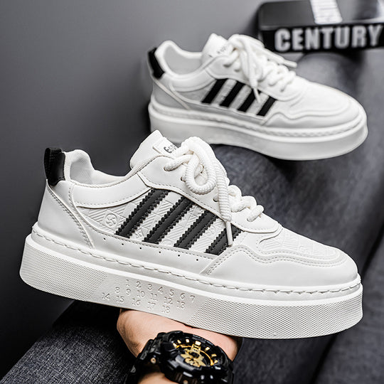 Damen modische Plateau Sneakers mit kontrastierenden Zierstreifen EB