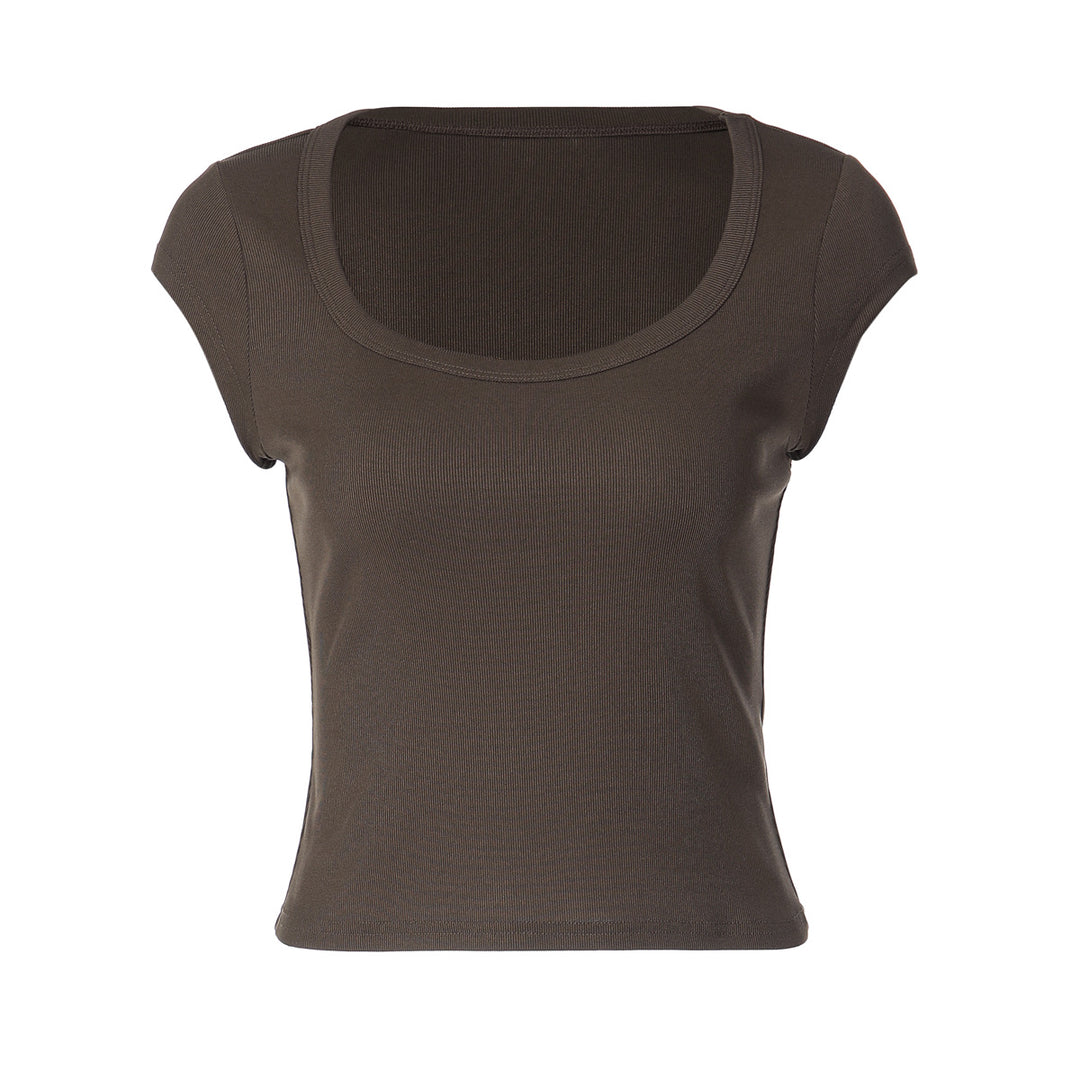 Damen figurbetontes Kurzarm-Top EB