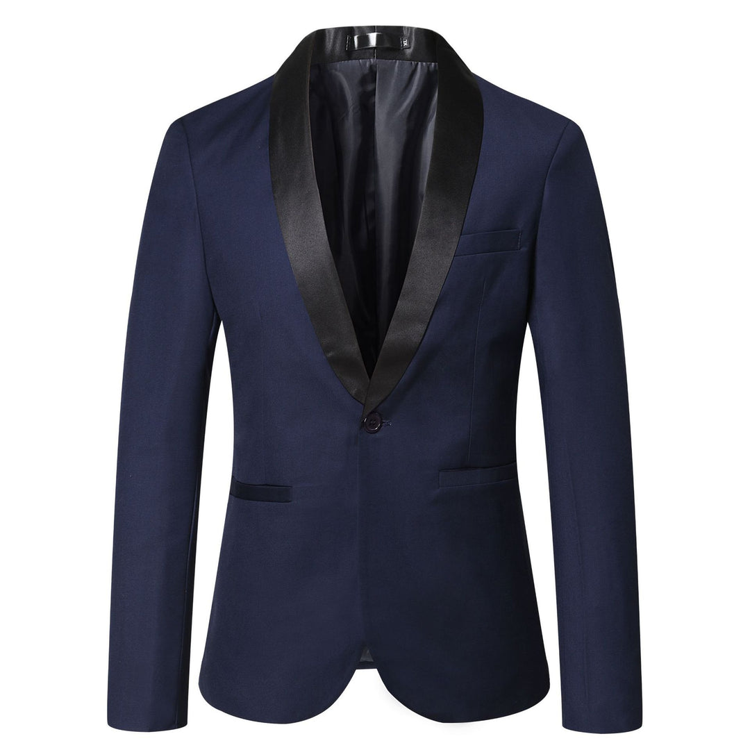 Herren eleganter Smoking-Blazer mit satinierter Reversbesatz EB