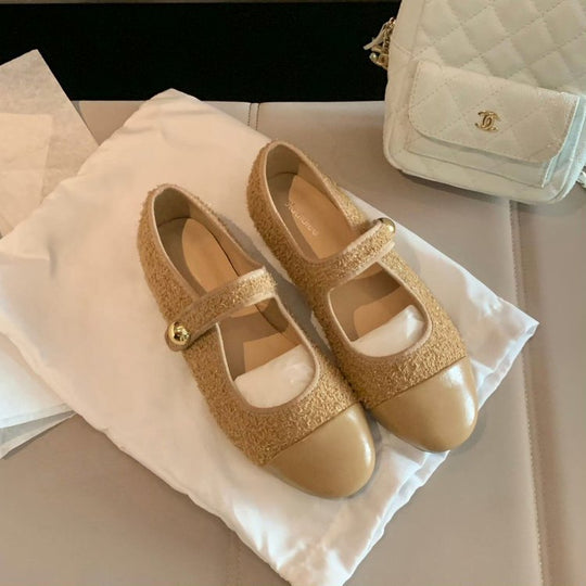 Damen Ballerinas mit modischem Schnallenverschluss und weichem Innenfutter EB