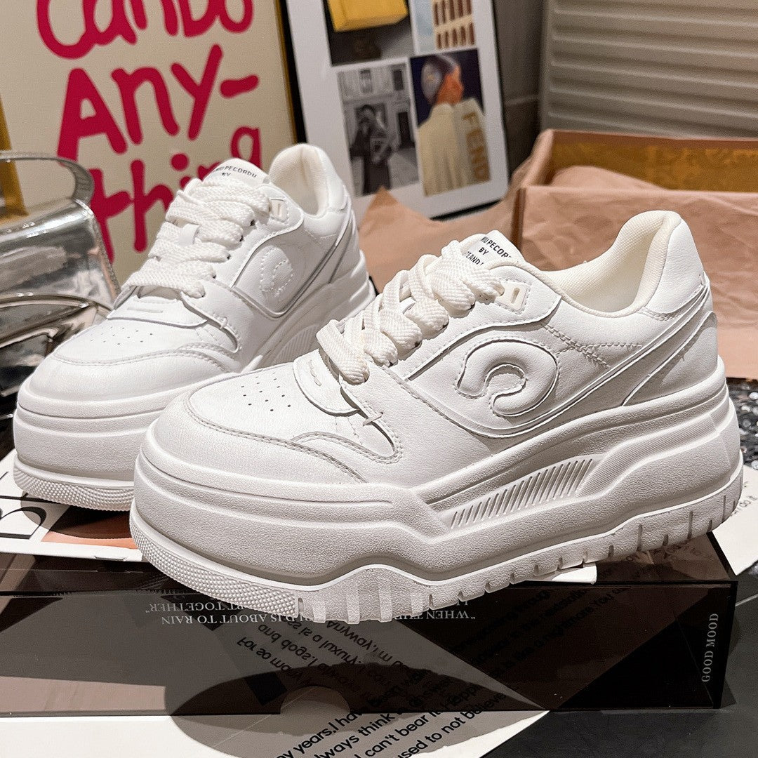 Damen modische Chunky Sneakers mit hohem Plateau und atmungsaktiver Obermaterialstruktur EB