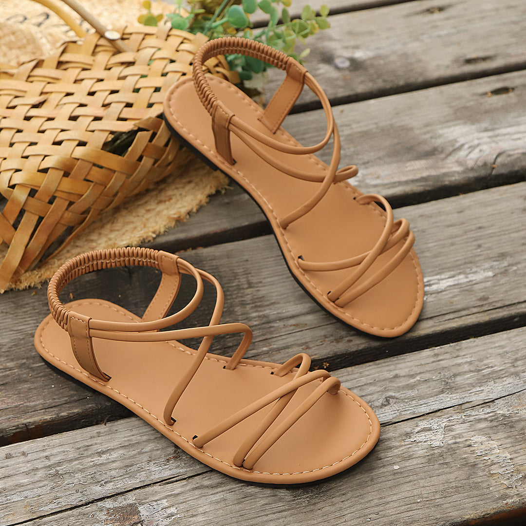 Damen elegante Sandalen mit verstellbaren Riemen EB