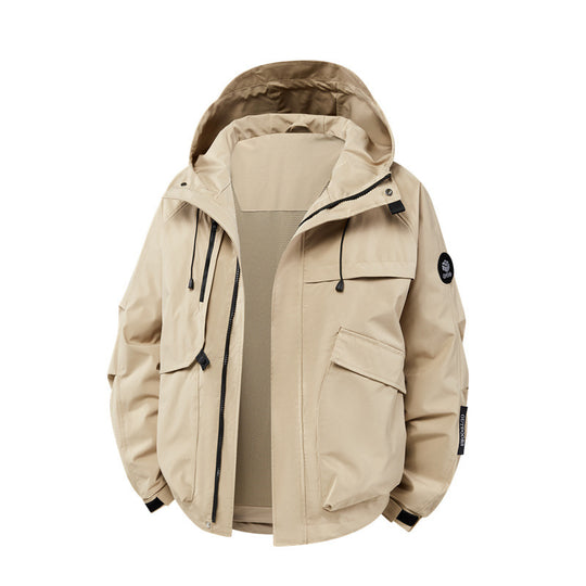 Herren technische Outdoor-Jacke mit Material und zahlreichen Reißverschlusstaschen EB