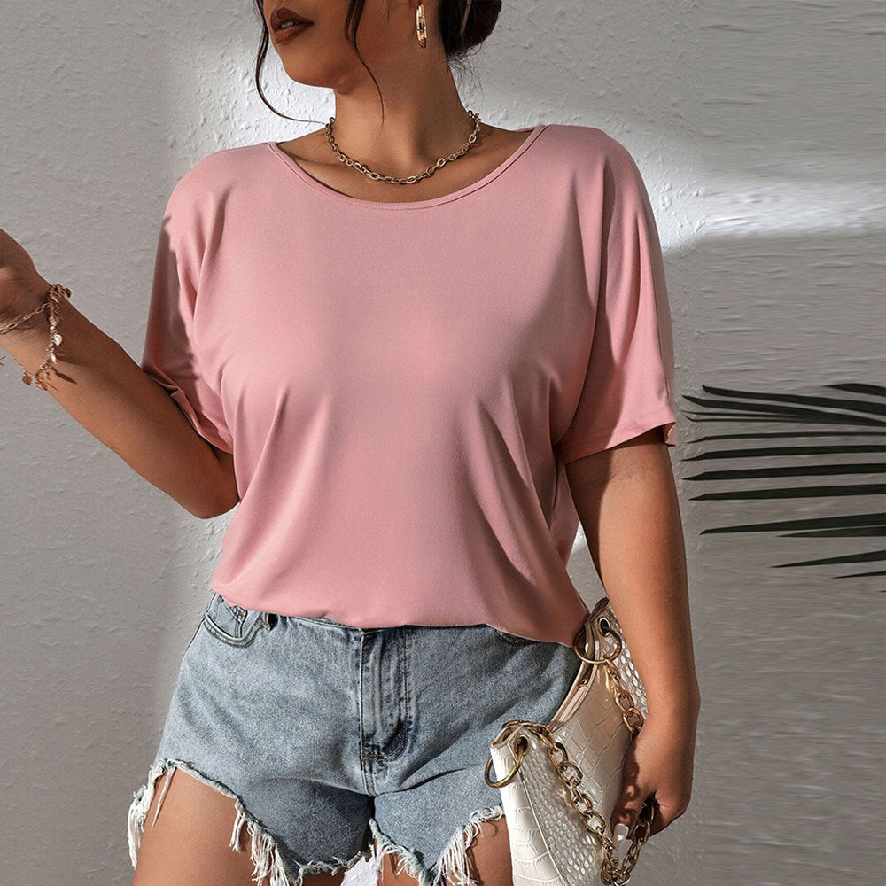 Damen lässiges Oberteil mit schickem Schulterdesign und weichem Material EB