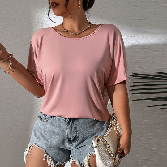 Damen lässiges Oberteil mit schickem Schulterdesign und weichem Material EB
