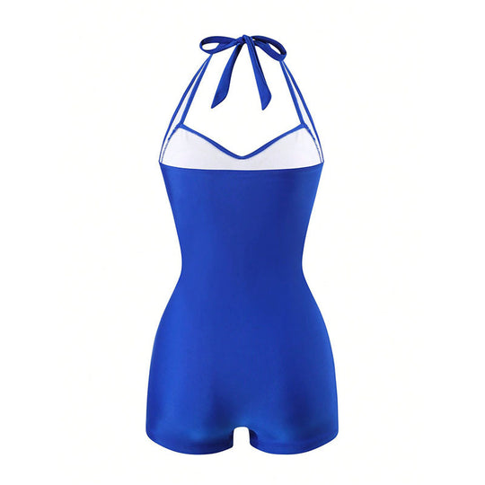 Damen Einteiler Badeanzug mit halterneck Design und moderner Passform EB