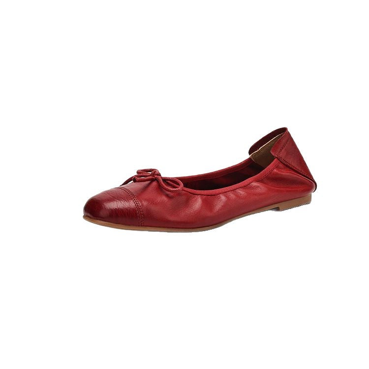 Damen Ballerinas mit elegantem Schleifenakzent aus hochwertigem Leder EB