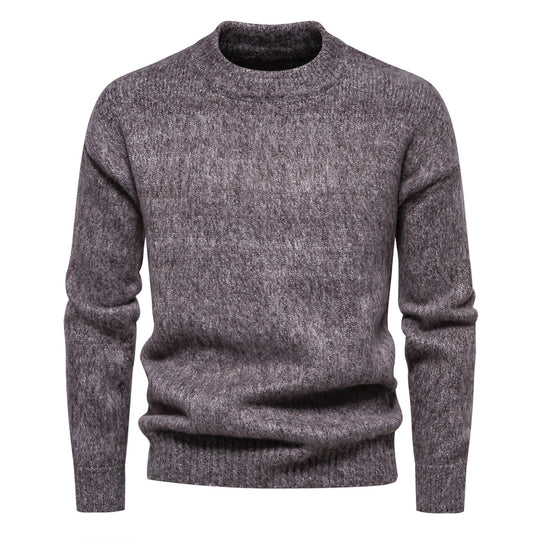 Herren Strickpullover mit hohem Kragen und strukturierter Oberfläche EB