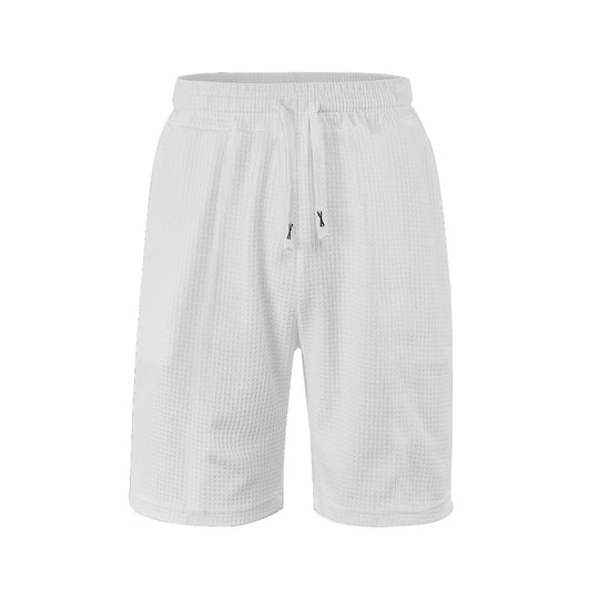 Herren nan atmungsaktive Waffel-Pyjama-Shorts mit elastischem Komfortbund, Tunnelzug und seitlichen Eingrifftaschen EB
