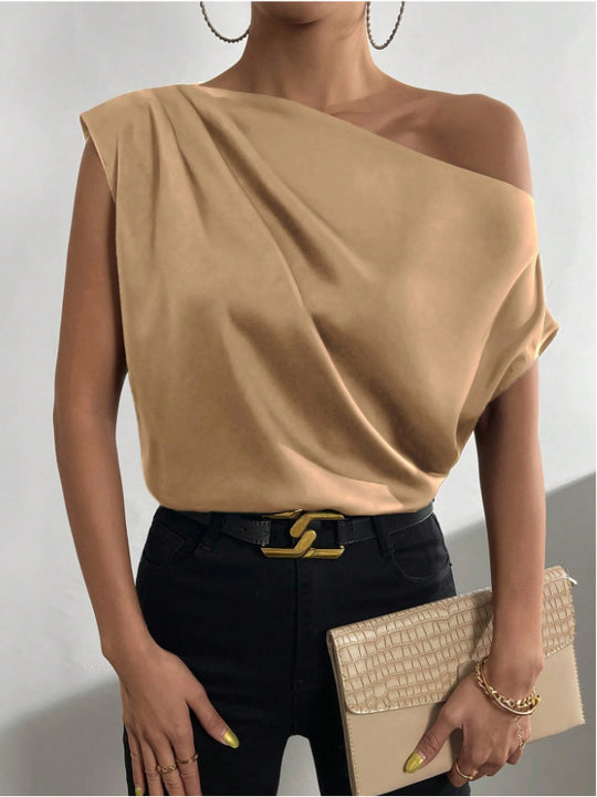 Damen Elegantes, schulterfreies Satinoberteil EB