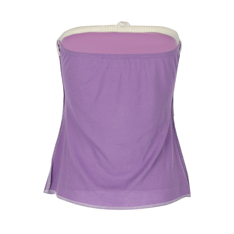 Damen Offshoulder Top mit Spitzenakzenten und Tasche EB