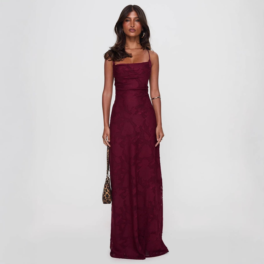 Damen Elegantes und figurumspielendes Abendkleid mit floralen Applikationen EB