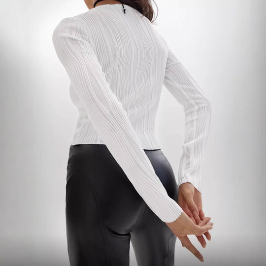 Damen Langarmshirt mit elegantem Rippenmuster EB