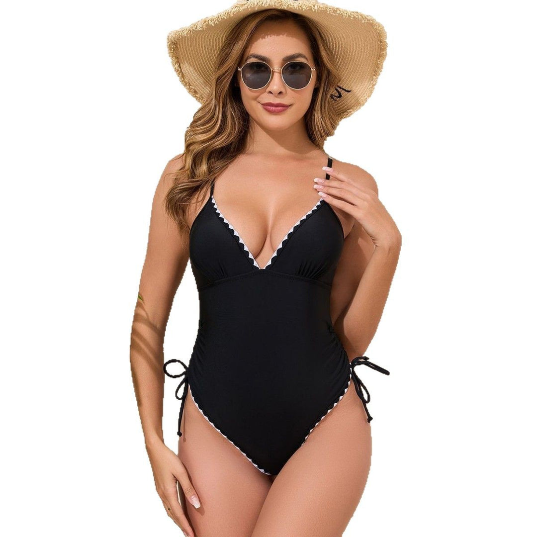 Damen Eleganter Einteiler Badeanzug mit raffinierter Rüschenverzierung EB
