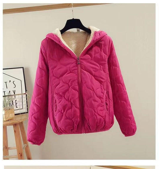 Damen gesteppte Winterjacke mit Kapuze EB