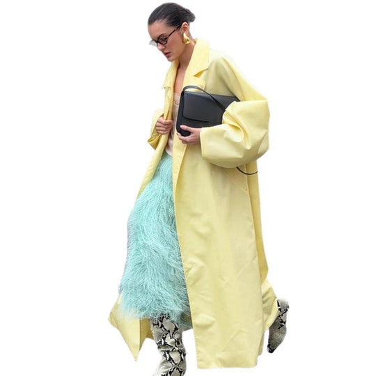 Damen Komfortabler Oversized Trenchcoat EB