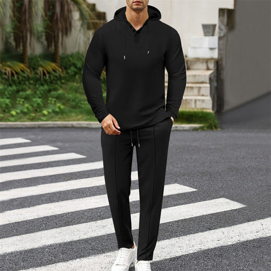 Herren modisches Hoodie-Set mit sportlichem Schnitt und praktischen Funktionen EB