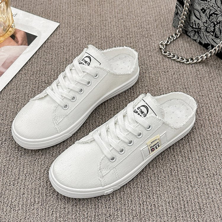 Damen lässige Slip-On Sneakers mit modischen Fransen und atmungsaktiver Sohle EB