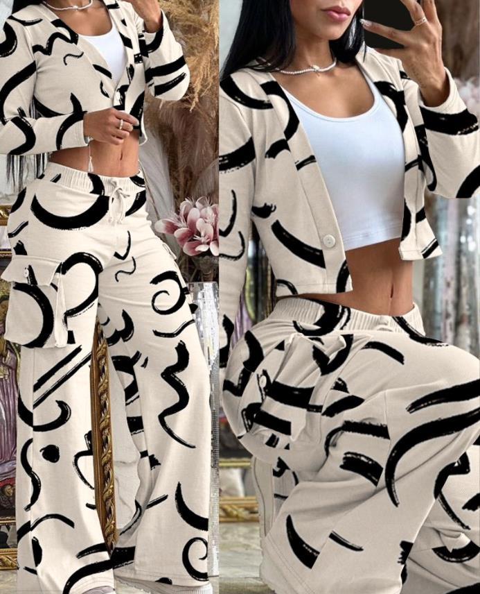Damen Lounge-Set mit weicher Cargo-Sweathose mit weitem Bein und Cropped-Cardigan EB