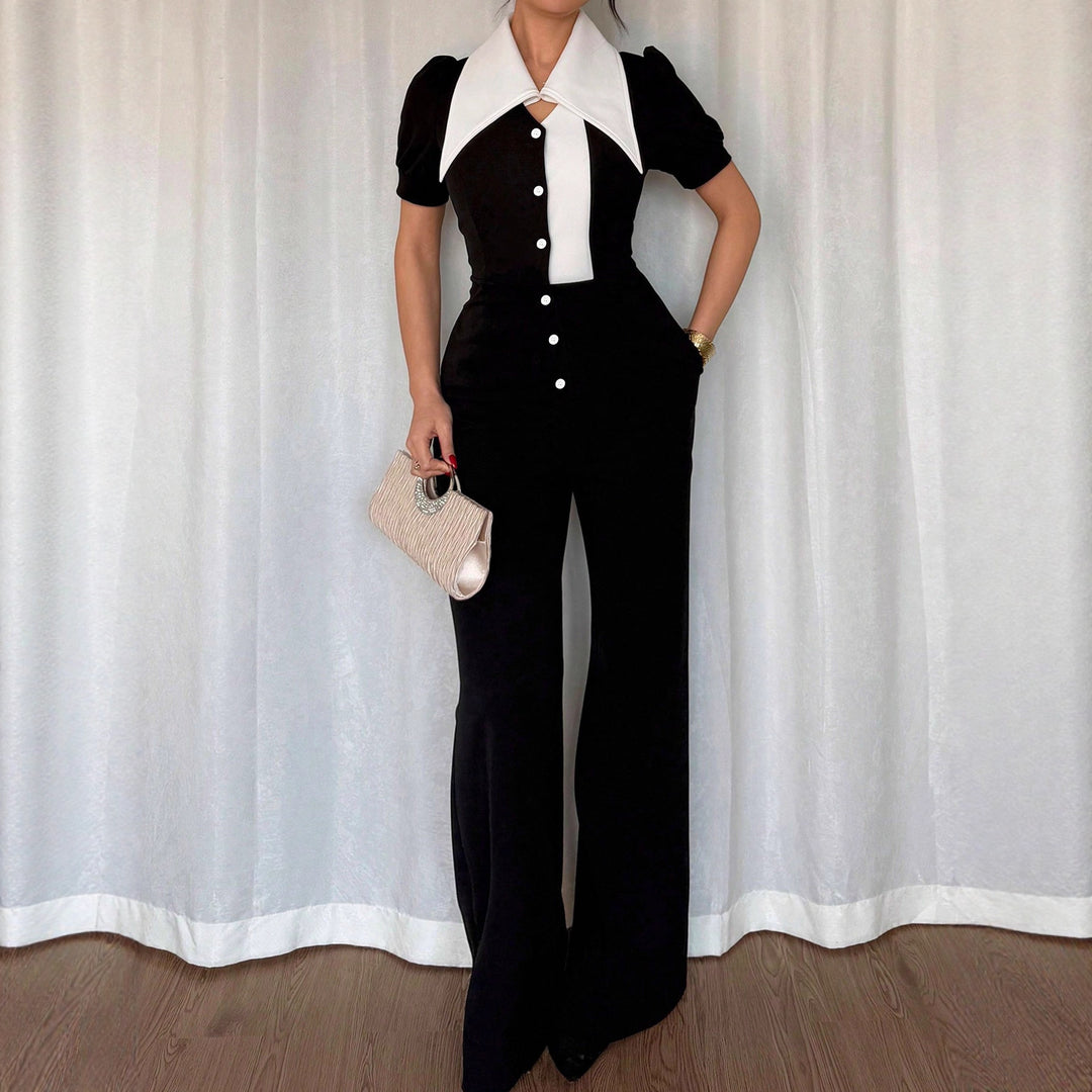 Damen Jumpsuit mit eleganter Kragenpartie und figurbetontem Schnitt EB