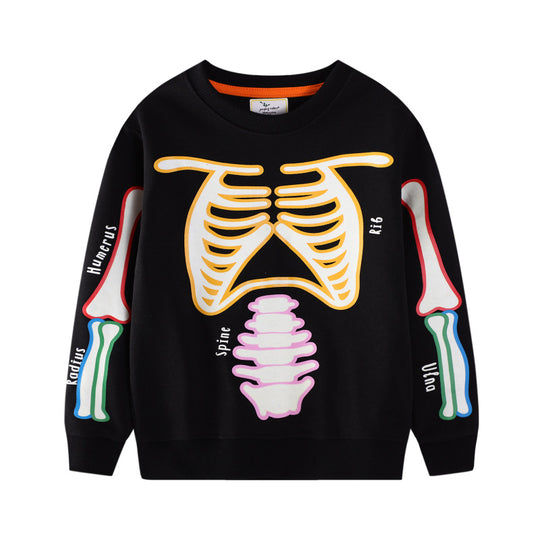 Herren Freizeit-Jogginghose mit leuchtendem Skelett-Design EB
