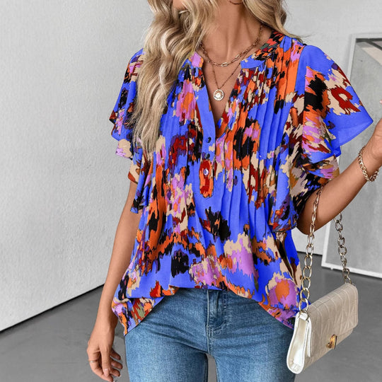 Damen Bluse mit Rüschenelementen und strukturiertem Design EB