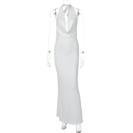 Damen Elegantes Longdress mit tiefem V-Ausschnitt und figurbetontem Schnitt EB