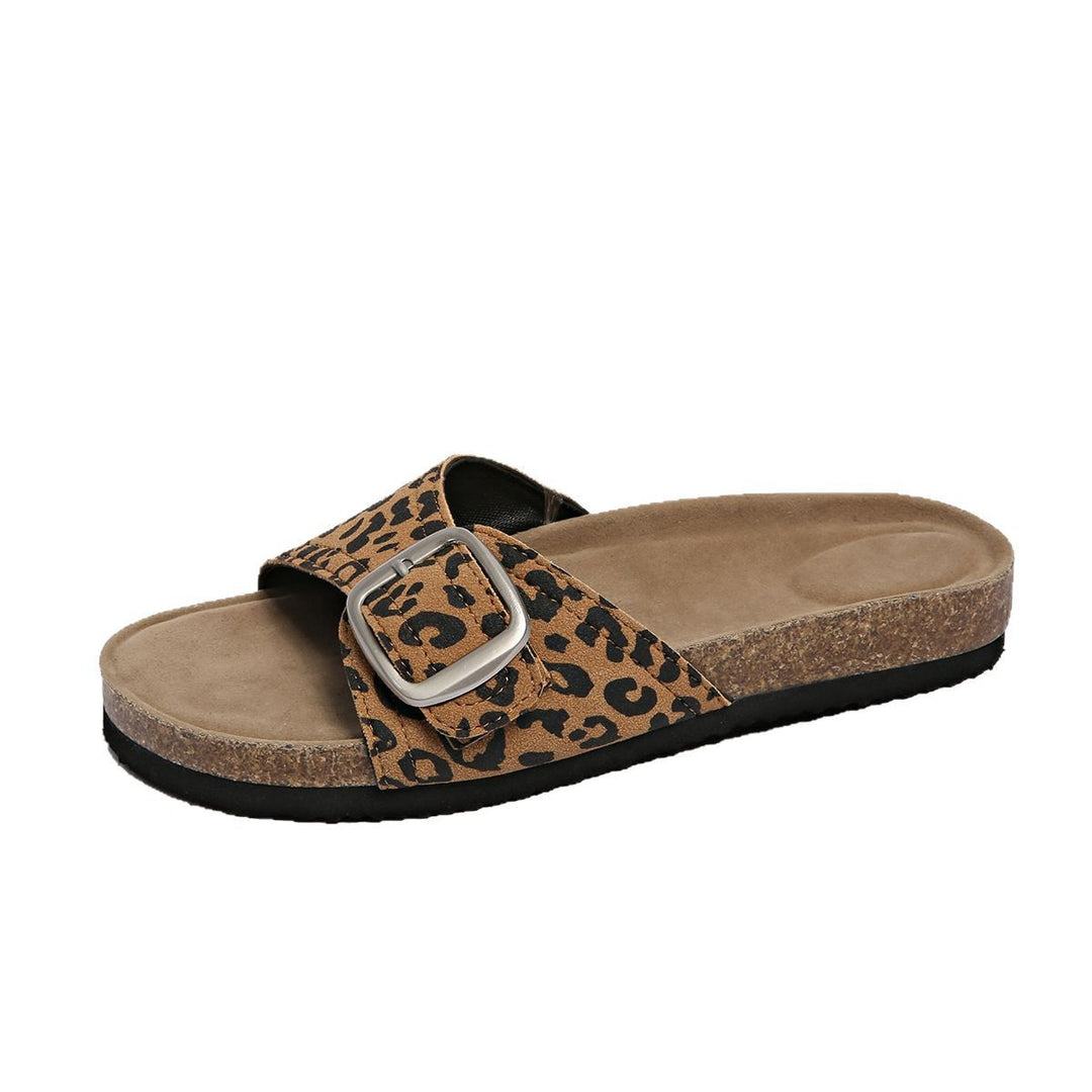 Damen Bequeme Zehentrenner-Sandalen mit modischem Riemchen und anatomischem Fußbett EB