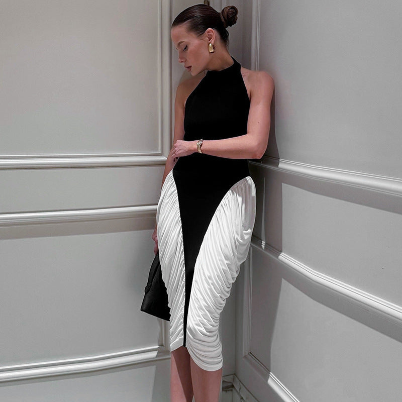 Damen Elegantes Abendkleid mit tiefem Rückenausschnitt und innovativem Drapierungsdesign EB