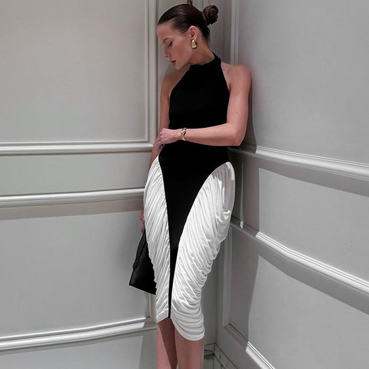 Damen Elegantes Abendkleid mit tiefem Rückenausschnitt und innovativem Drapierungsdesign EB