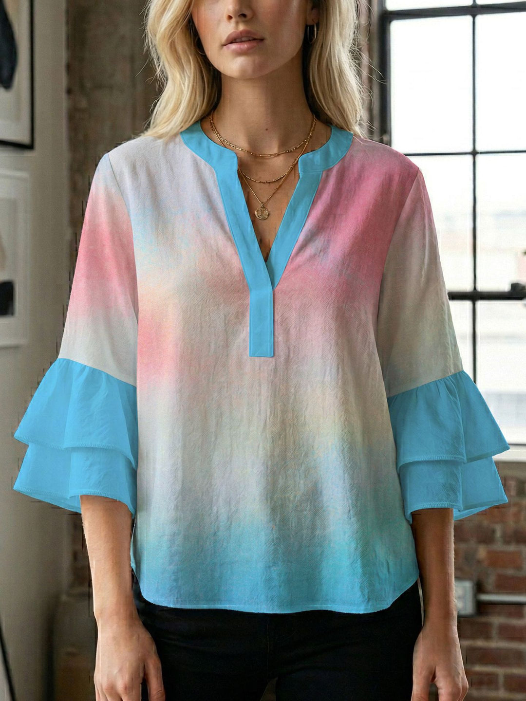 Damen Bluse mit wunderschönen floralem Design EB