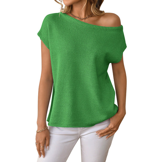 Damen modisches, asymmetrisches Top EB