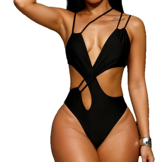 Damen Einteiler Badeanzug mit aufregenden Cut-Outs EB