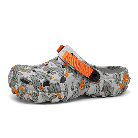 Damen modische Clogs mit einzigartigem grafischen Design und verstellbarem Riemen EB